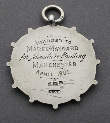 British Arts & Crafts Silver Medallion/Pendant - Manchester 1901, Miniature Painting, Mabel Maynard